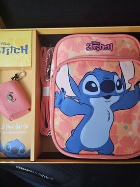 Disney Pink and Blue Stitch Crossbody Bag Set